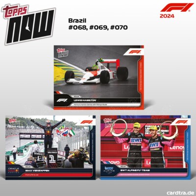 Topps Now F1 2024 Bundle #68, #69, #70 Brasil Verstappen Hamilton Ocon Gasly