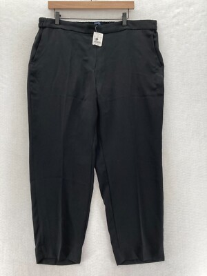 J.Crew Jamie Ankle Pants Women's Plus 18 Pull On Tapered Black Stretch Fabric
