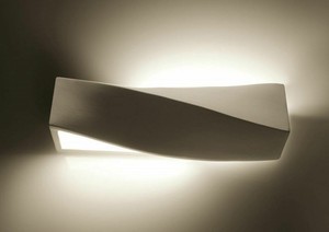 Weisse Wandleuchte Aus Gips Inkl E27 Leuchtmittel Bemalbar