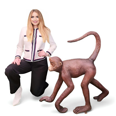 Monkey Statue 3FT Indoor Outdoor 3D Spider Monkey Sculpture Garden Decoration