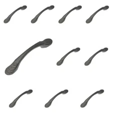 10 Pack Ancient Treasures C034PTM Rustic Platinum 3"cc Cabinet Handle Pulls