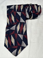 Robert Talbott Mark Berman  Sons Silk Necktie Dark Blue Geometric Design 57x3in
