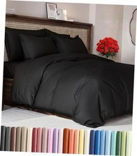 Duvet Cover King Size - Extra Soft 3 King 104x90 26 - Black No Comforter