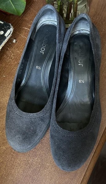Women Gabor Heels Grey Suede 40 #7TEH