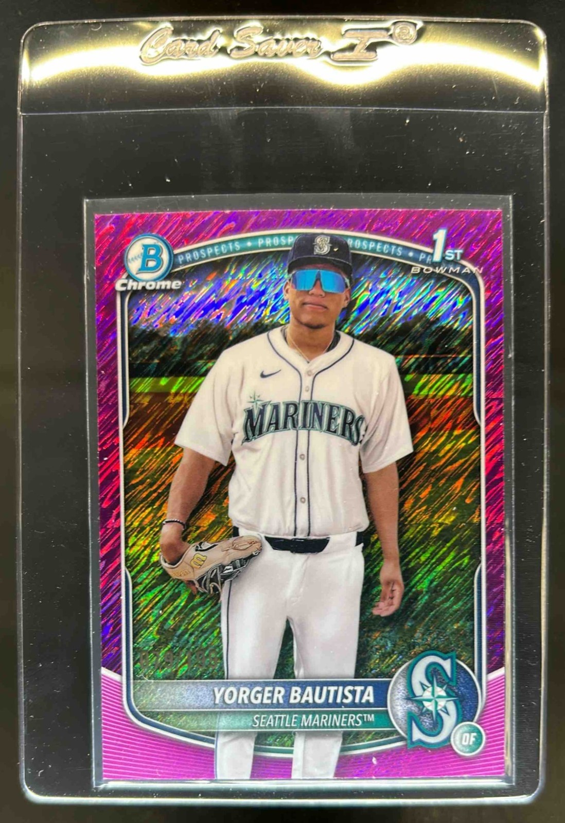 2025 Bowman Chrome Yorger Bautista Fuchsia Shimmer Refractor 1st #/299