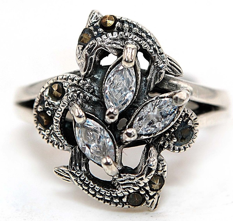 Heat Treated Moissanite 925 Solid Genuine Sterling Silver Ring Sz 6 NF1-7