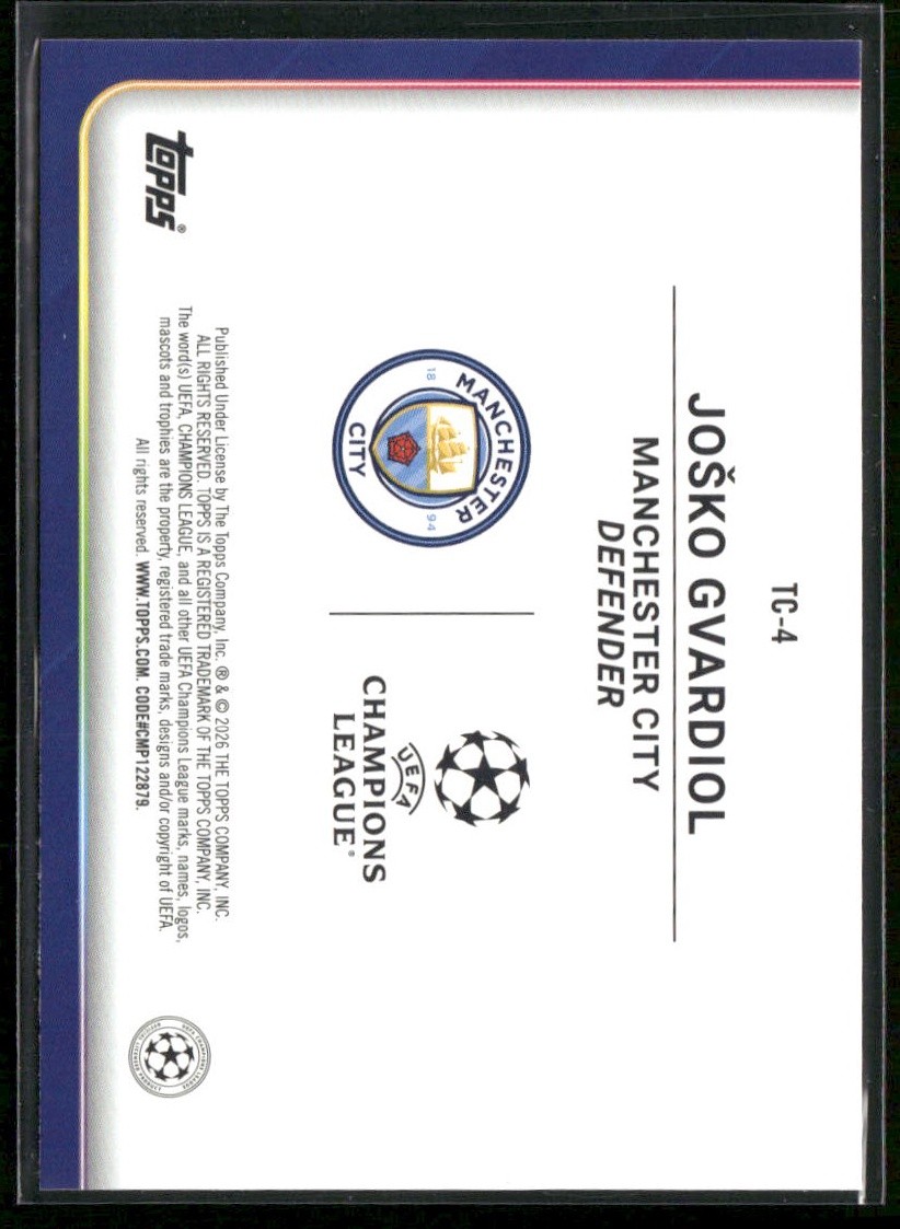 2025-26 Topps UEFA Club #TC-4 Joško Gvardiol Trophy Chasers