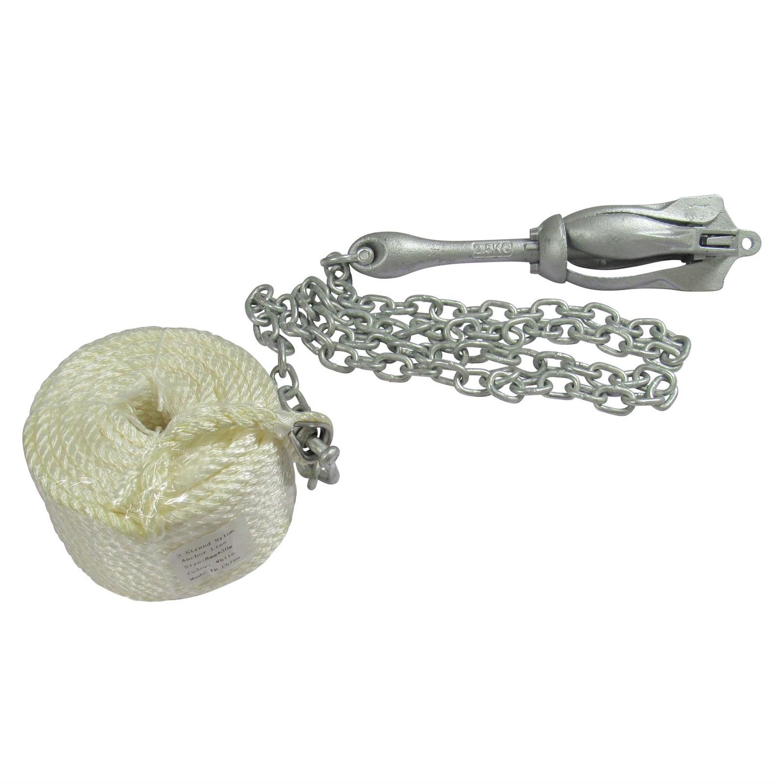 Folding Grapnel Kayak Anchor Kit 2.5KG (Chain Shackles Rope River Fishing)