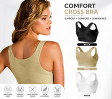 Women Posture Corrector Bra Wireless Back Support Lift Up Yoga Front Closure Bra