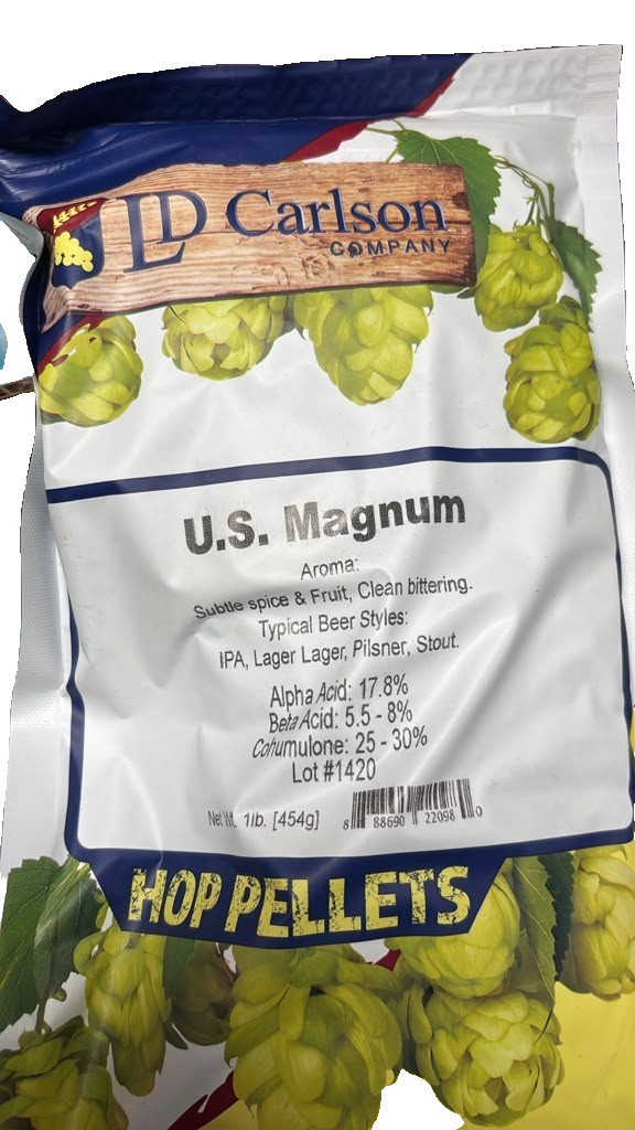 LD Carlson US Magnum Hop Pellets 1 lb (454g) Homebrew Beer Making High Alpha