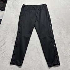 Y2K Style Black Adidas 3 Stripe Snap Tear-Away Track Pants Men s M