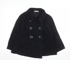 Marks and Spencer Women's Blue Cotton Pea Coat UK 14