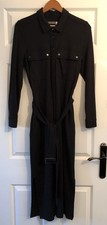 Mint Velvet gorgeous Black Belted Shirt Dress Size 8-10 (10 Tag) EXCELLENT