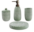 Hymmah Green Bathroom Accessories Set,Farmhouse Bathroom Decor,4 Pcs Resin Gi...