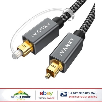 Tangle-Free Digital Optical Audio Cable, 6ft for Gaming and Home Audio Systems