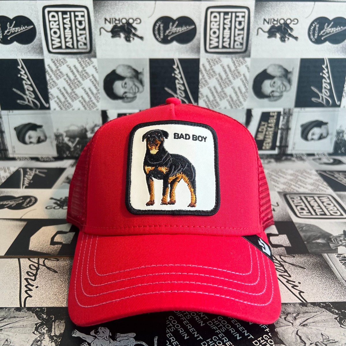 Authentic Goorin Bros The Baddest Boy Rottweiler Bad Boy Red Hat