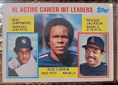 1984 Topps - Career Leaders Reggie Jackson, Rod Carew, Bert Campaneris #711