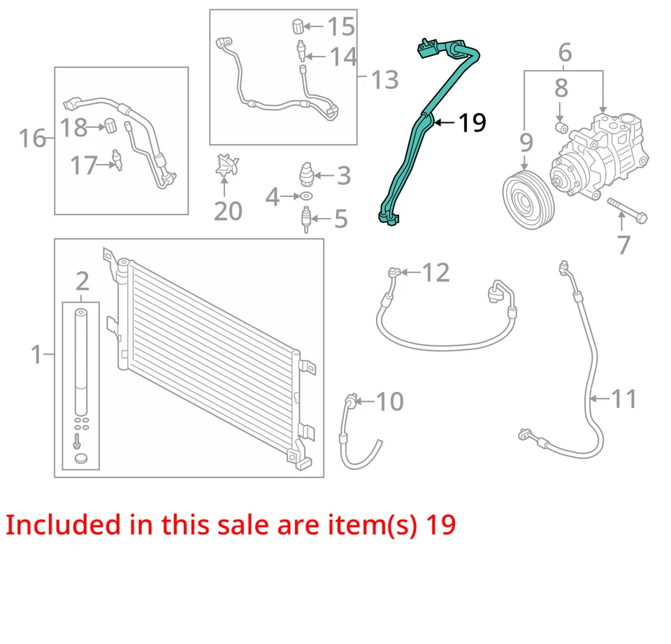 Audi RS5 2017-2025 2,9 L motor aire acondicionado tubería manguera 43 k millas fabricante de equipos originales Foto 3 de 4