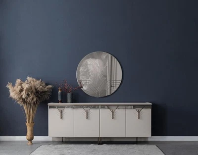 Sideboard Anrichte mit Spiegel Holzschrank Kommode Schrank Holz Weiß - Bild 1 von 3