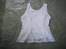 womens white lace tank top.long flowing back.size medium