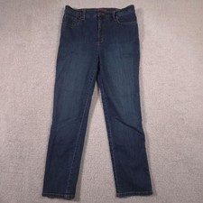 Gloria Vanderbilt Amanda Jeans Womens 10P Dark Wash Mid Rise Straight Stretch