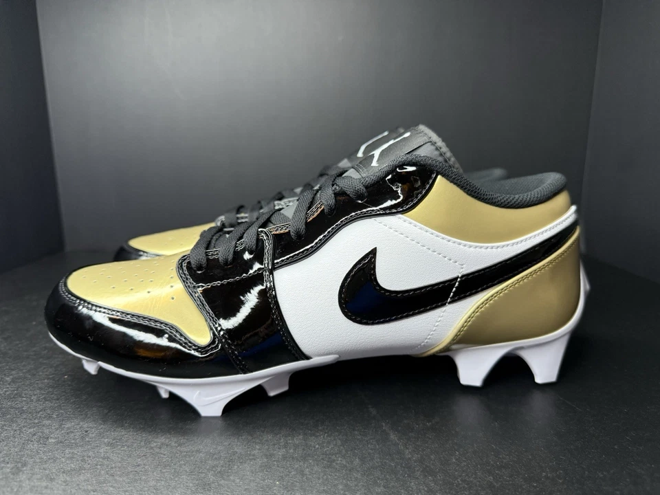 Футбольные бутсы Nike Air Jordan 1 низкие TD размер 11,5 запатентованный золотой носок FJ6245-701 новые - Изображение 4 из 4