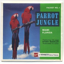 Parrot Jungle Miami Florida No.1 GAF View-Master Packet A-965 Exc. Cond.