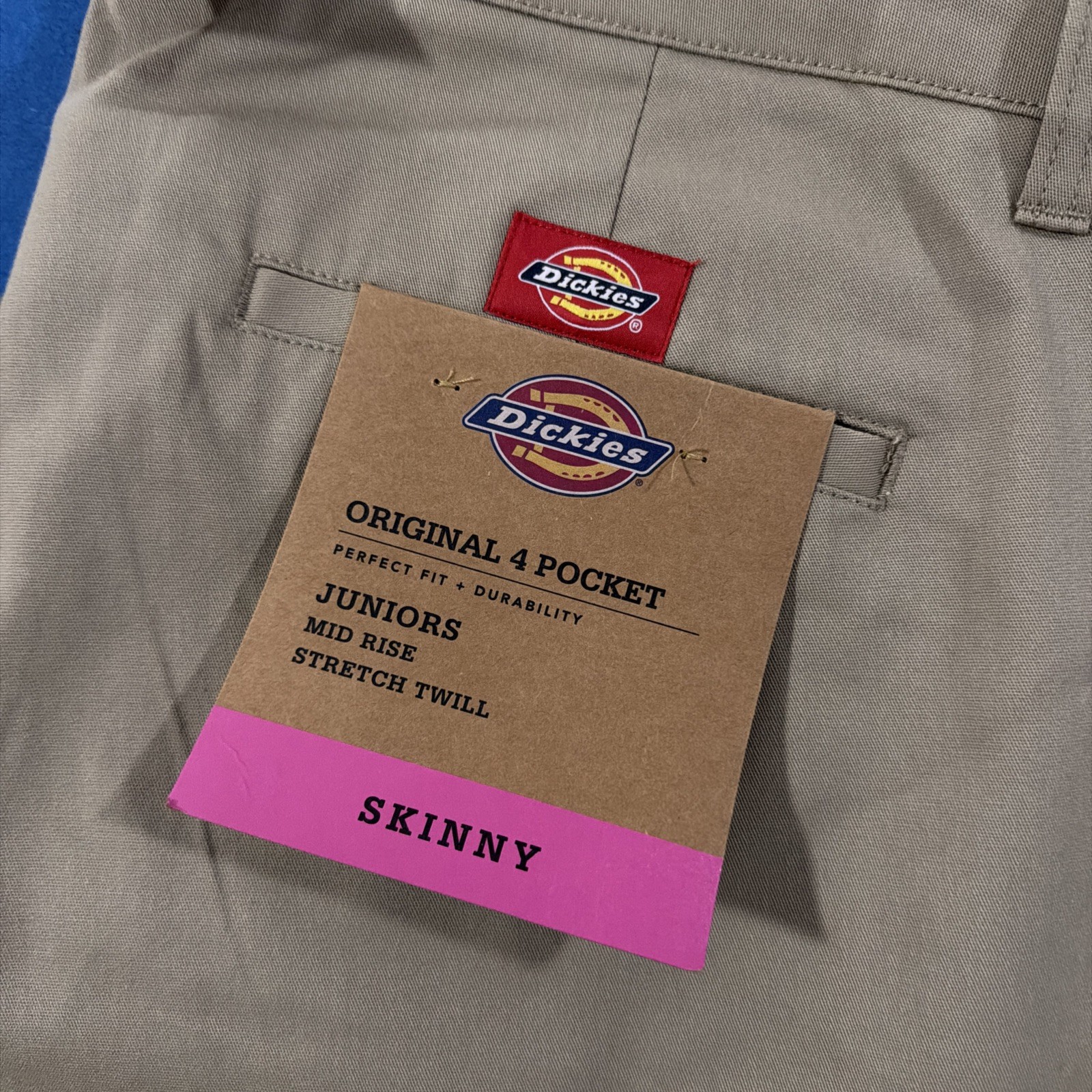 Dickies Original 4 Pocket Pants Juniors Size 24 Skinny Leg Stretch Work - New