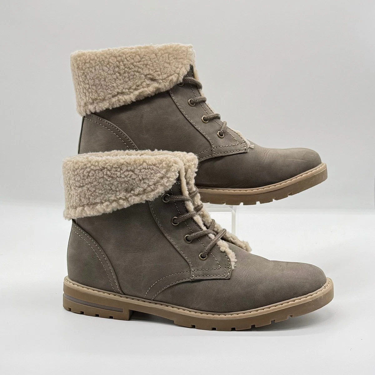 Sonoma Mountrock Grey Leather Canvas Boots Size 10 Sonoma Goods For Life Boots Womens 8 M Melina Chukka Lace Up  main image 3