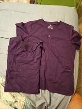 Adar Pro Women's Scrub Set V Neck Top Jogger Pant Grape Size 2XL