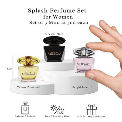 Versace Perfume Gift Set Variety 3 Piece Mini Splashes