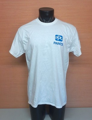 Pittsburgh Paints PPG Paints White Short Sleeve Cotton T-Shirt Adult Size Large