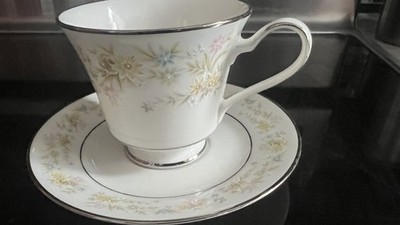 Vintage Noritake Ivory China ''Blossom Time'' Tea Cup and Saucer Japan 