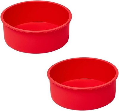 10 Inch Cake Pans 2Packs Non-Stick Mini Round Baking Pans Silicone Cake Molds