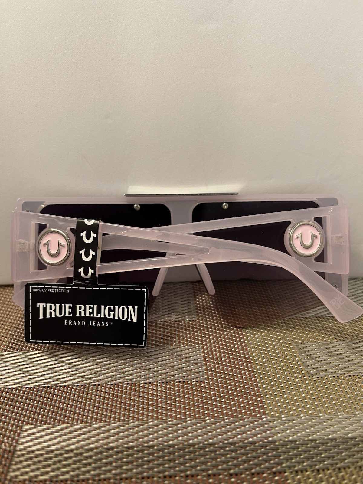 True Religion Women’s Oversize Framed Sunglasses One Lens In Lila Rose Pink NWT thumbnail 11