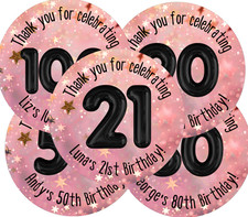 BUY 1 GET 1 HALF PRICE Personalised Milestone Birthday Stickers 30th 40th 21st
