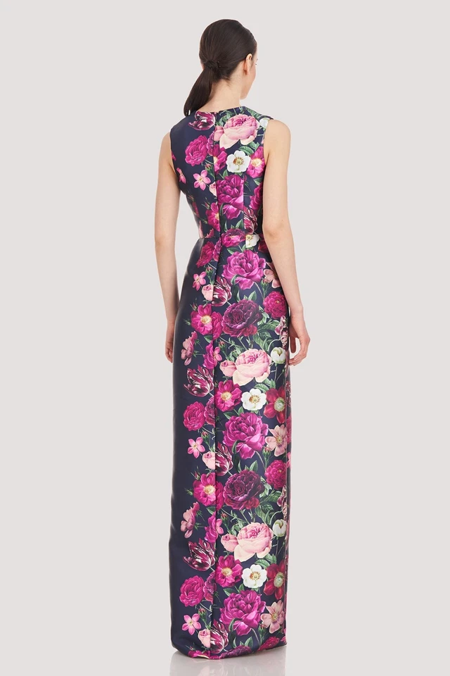 NUEVO, Vestido Columna Kay Unger Coraline Oscuro Medianoche Talla 10# LD15 Foto 3 de 4