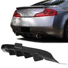 [SASA] Fit for 03-07 Infiniti G35 2dr Coupe 4-Fins PU Rear Diffuser Bumper Lip