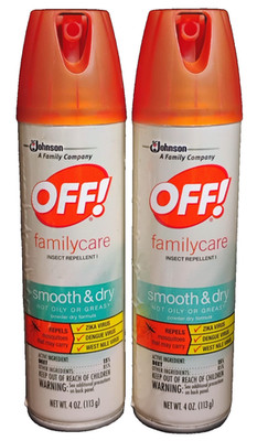 OFF! Lot 2 FamilyCare Spray Insect Repellent Bug Spray Dry Not Oily 15% Deet