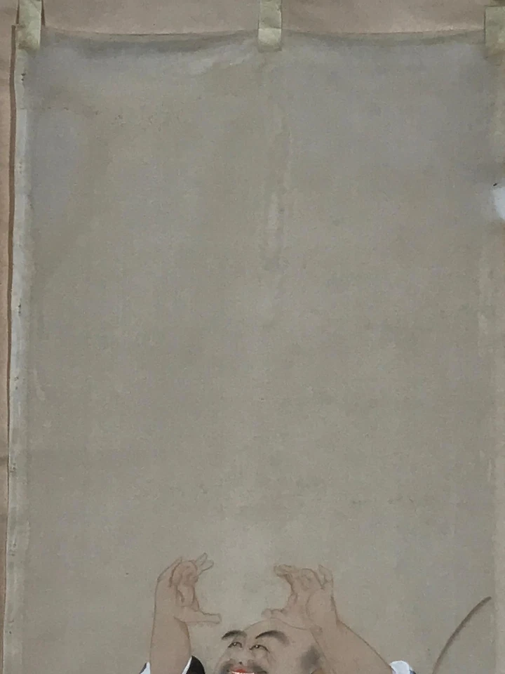 Pergamino colgante japonés de colección Budai Hotei monje budista Kakejiku Chagake SC908 Foto 2 de 4