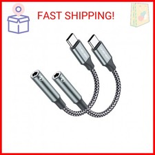 OneKer USB Type C to 3.5mm Headphone Jack Adapter, 2-Pack USB C to Aux Female