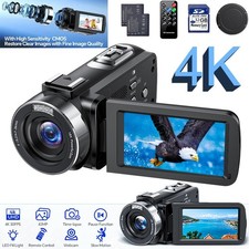 Handheld Camcorder UHD 4K Video Camera 42MP Digital Cam 18X Zoom Vlogging Cam UK