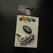 Jibbitz NFL New York Jets Logo Shoe Charm Set, Plastic, Water Resistant