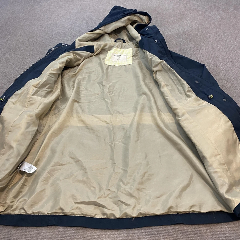 Eddie Bauer Jacket Womens Petite Large Navy Hooded Full Zip Parka Rain Coat - Image 4 of 4