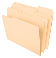 File Folders, 100 Pack, Durable Manila Folders, Letter Size 8.5" x 11", 3 Top...