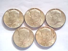 ( 5 )  KENNEDY SILVER HALF DOLLARS 90% SILVER