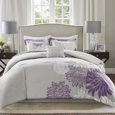 Comfort Spaces Enya Comforter Set-Modern Floral Design All Season Down