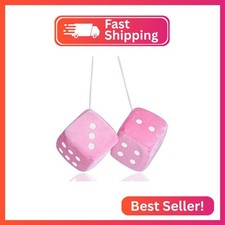 Fuzzy Dice For Rear View Mirror Pink Fuzzy Dice For Car Mirror 2.75inch Pair O