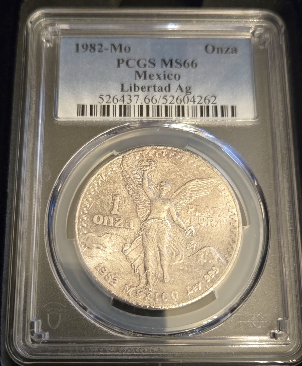 1982 Mo PCGS MS66 - Mexico 1 oz Silver Libertad Un Onza Coin