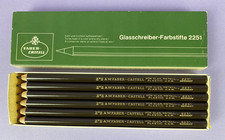 Box of 12 Faber Castell 2251 BR Brown Glasswriting Pencils Vintage New Old Stock